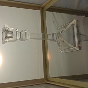 Crystal candle holder 8 tall 3 5 in.base VINTAGE CLEAR